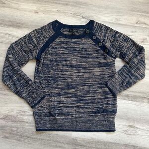 Navy and Gray Cashmere Blend Sweater